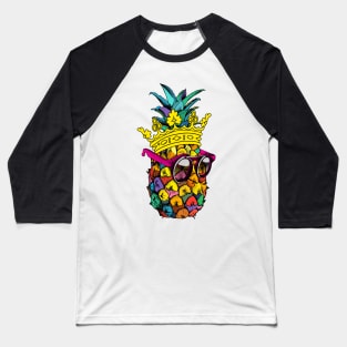 Pineapple King Colorful Baseball T-Shirt